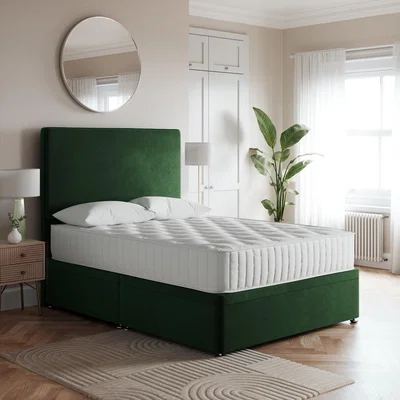 Dunelm Side Velvet Ottoman Base Green