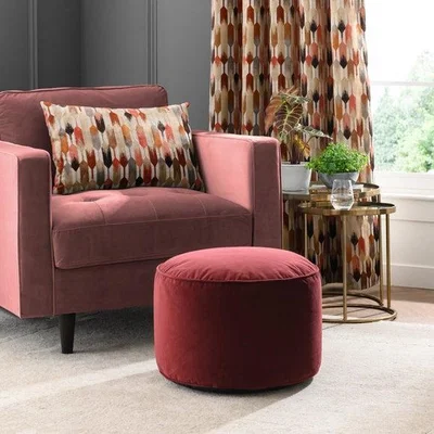 Dunelm Eliza Velvet Pouffe