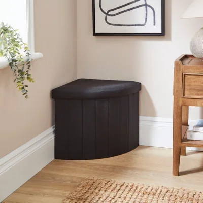 Dunelm Faux Linen Corner Ottoman