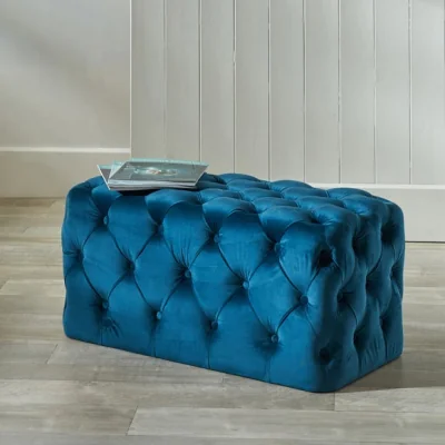 Dunelm Return - Seraphina Velvet Buttoned Footstool