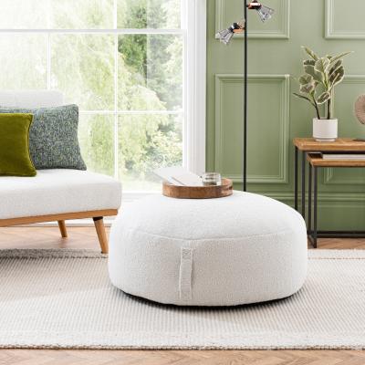 Dunelm XL Adella Sherpa Ivory Footstool