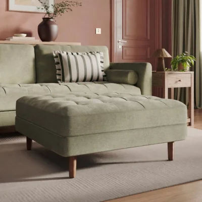 Dunelm Max Soft Tonal Chenille Square Storage Footstool