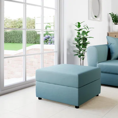 Dunelm Square Opulent Velvet Storage Footstool Teal