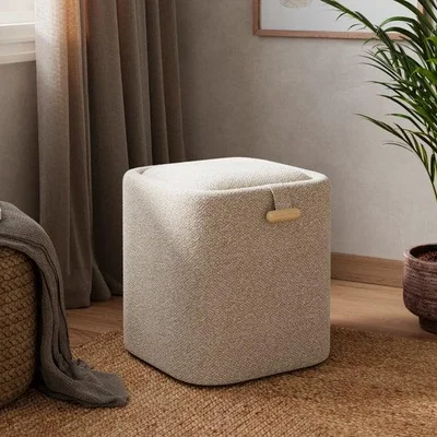 Dunelm Pebble Boucle Tray Table Storage Footstool