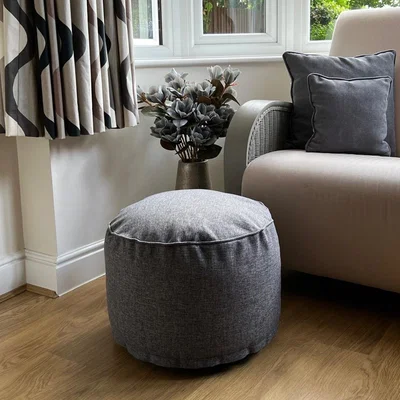 Dunelm Daro Spi Round Pouffe Dark Grey