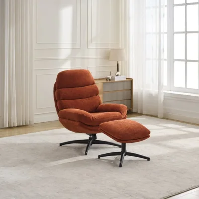 Dunelm Clark Swivel Chair and Footstool