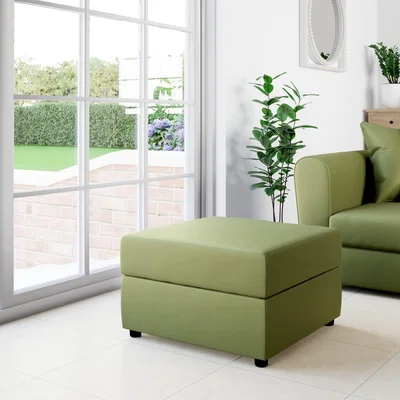 Dunelm Square Opulent Velvet Storage Footstool Soft Olive