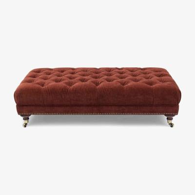 Furniture Village Wallace Fabric Rectangular Footstool with Castors