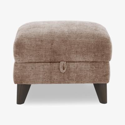 Furniture Village Dreamer Fabric Storage Footstool - Light Brown