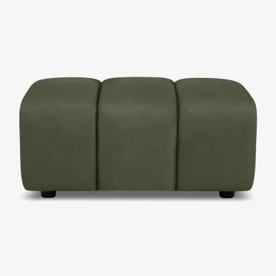 Furniture Village Rhianna Large Leather Footstool - Oslo Pine