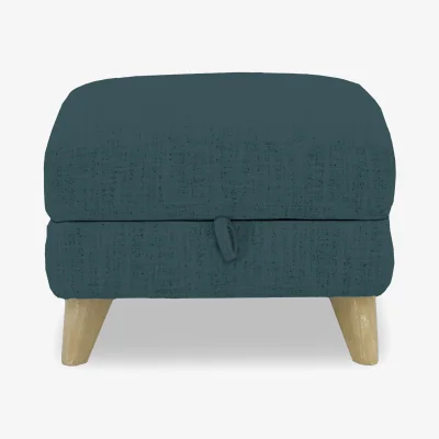 Furniture Village Malmo Fabric Storage Footstool - Peacock