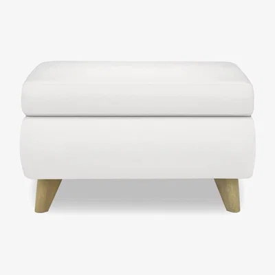 Furniture Village Malmo NC Leather Coffee Table Storage Footstool - NC Star White