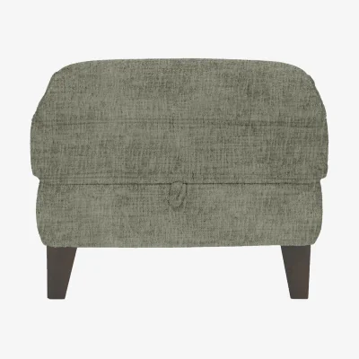 Furniture Village Brondby Fabric Storage Footstool - Olive Green