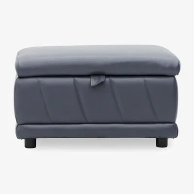 Furniture Village Genius Leather Storage Footstool - Lavender