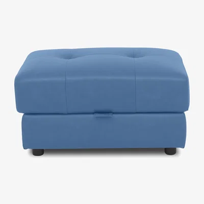 Furniture Village Boutique Goliath Leather Storage Footstool - Aegean
