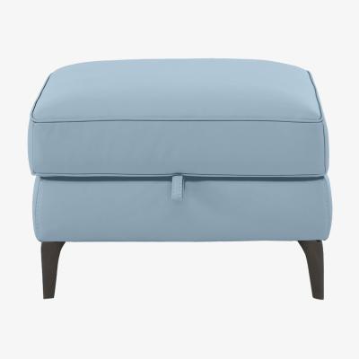 Furniture Village Homestage Leather Storage Footstool - Pearl Blue