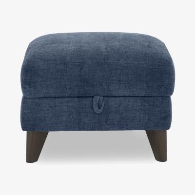 Furniture Village Dreamer Fabric Storage Footstool - Dark Denim