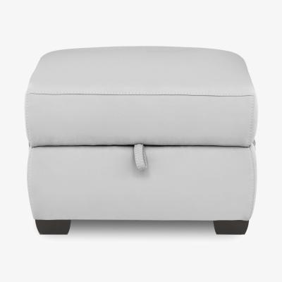 Furniture Village Brescia NC Leather Storage Footstool - Grey