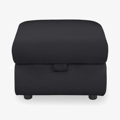 Furniture Village Panache Leather Storage Footstool - Lavender Grey