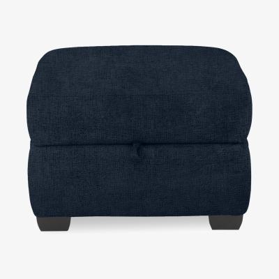 Furniture Village Springer Fabric Storage Footstool - R304 Navy Blue