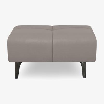 Furniture Village Sienna Leather Large Footstool - Lead Grey