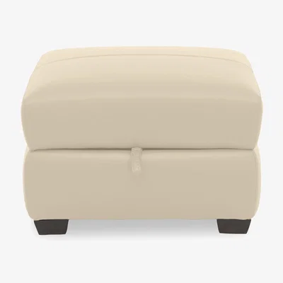 Furniture Village Flex NC Leather Storage Footstool - NC Bisque