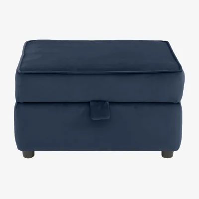 Furniture Village Felix Fabric Storage Footstool - Navy