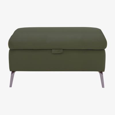 Furniture Village Jude Leather Storage Footstool - Oslo Pine