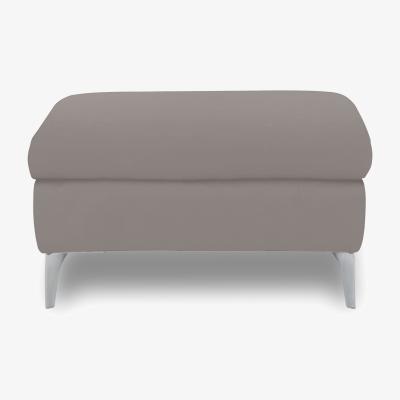 Furniture Village Vino Leather Large Footstool - Lead Grey