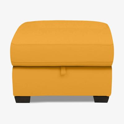 Furniture Village Parma Leather Storage Footstool - Sunflower
