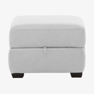 Furniture Village World of Leather - Hollywood NC Leather Storage Footstool - Grey