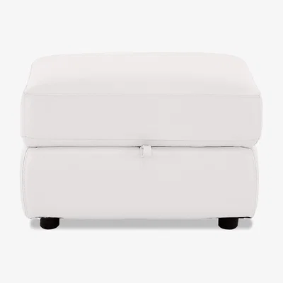 Furniture Village BV Leather Storage Footstool - BV Star White