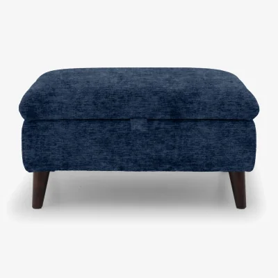 Furniture Village Chantilly Fabric Storage Footstool - Aston Navy