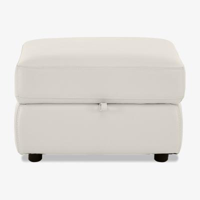 Furniture Village BV Leather Storage Footstool - Frost