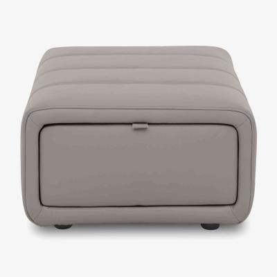 Furniture Village Elphaba Leather Storage Footstool - Lead Grey
