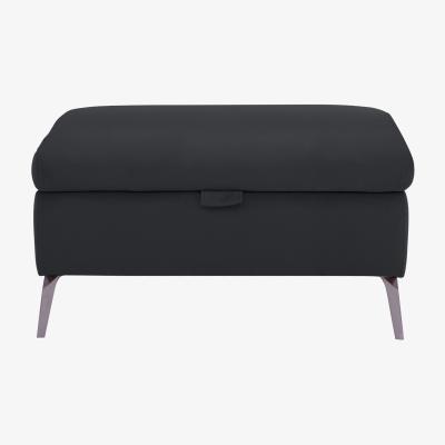 Furniture Village Jude Leather Storage Footstool - Lavender
