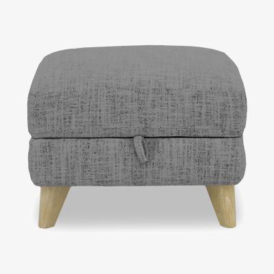 Furniture Village Malmo Fabric Storage Footstool - Dove Grey