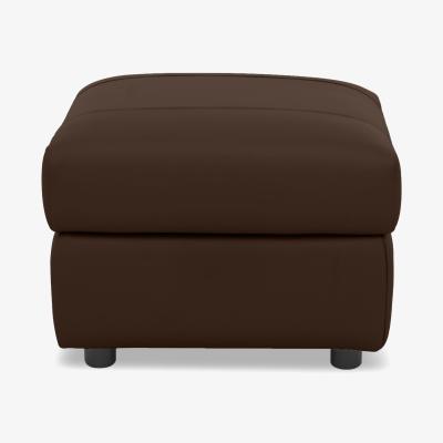 Furniture Village Raven Leather Footstool - Montana Chocolate