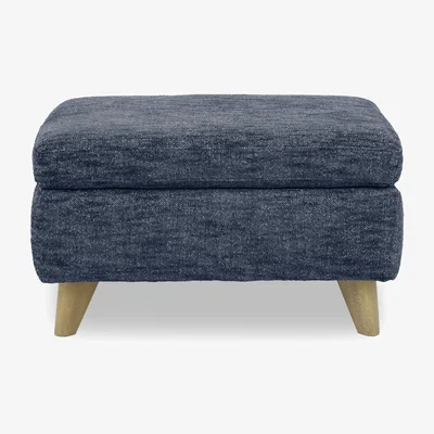 Furniture Village Malmo Fabric Coffee Table Storage Footstool - Dark Denim