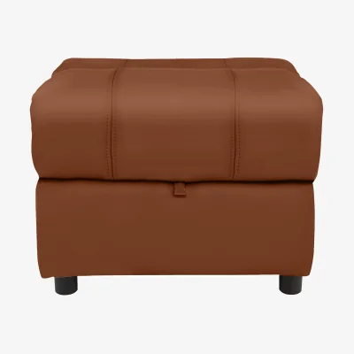 Furniture Village Moreno Leather Storage Footstool - Warm Brown