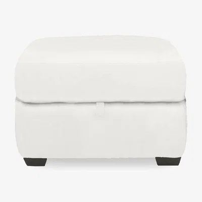 Furniture Village World of Leather - Gemini NC Leather Storage Footstool - NC Star White
