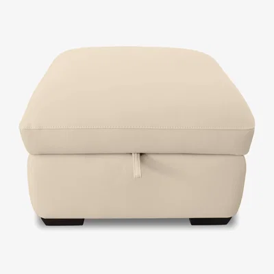 Furniture Village World of Leather - Restore Leather Storage Footstool - Bisque