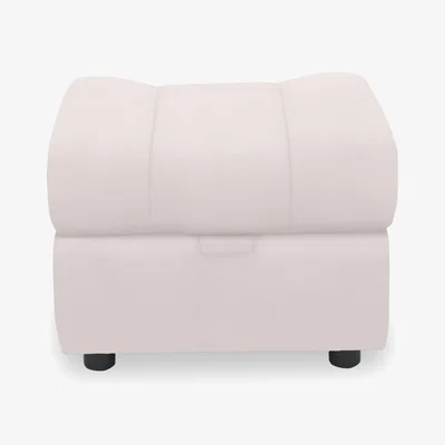 Furniture Village Aero Leather Storage Footstool - Cotton