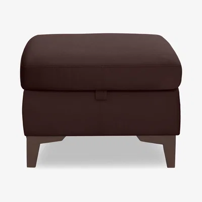 Furniture Village Zoom Leather Storage Footstool - Burgundy