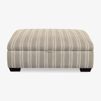 Furniture Village Parker Knoll - Plaza Storage Footstool - Austen Stripe Oatmeal