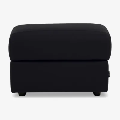 Furniture Village Nicoletti - Canto Rectangular Leather Storage Footstool - Botero Nero - Living Room Furniture - In Time for Christmas