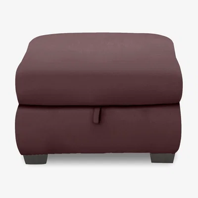 Furniture Village Nixon Leather Storage Footstool - Burgundy