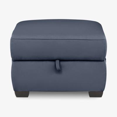 Furniture Village Brescia Leather Storage Footstool - Ocean