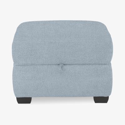 Furniture Village Springer Fabric Storage Footstool - Baby Blue