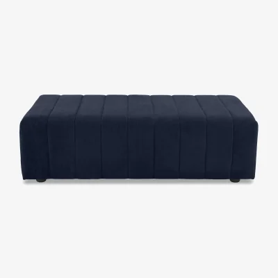 Furniture Village Retreat Designer Fabric Footstool - Aston Navy